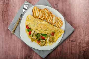 Rustic vegetarian omelette