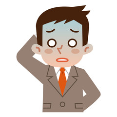 失敗して顔色が悪い若いビジネスマン