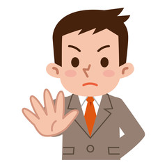 拒否する若いビジネスマン