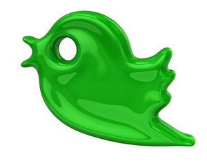 Simple green bird icon