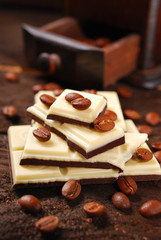 black and white coffee chocolate bar