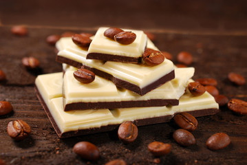 black and white coffee chocolate bar