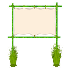 Bamboo frame. Vector illustration isolated on white background
