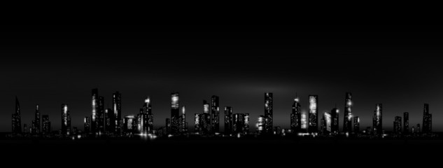 Night city skyline - 76276365