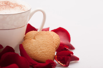 Closeup image of lovely heart shape cookie