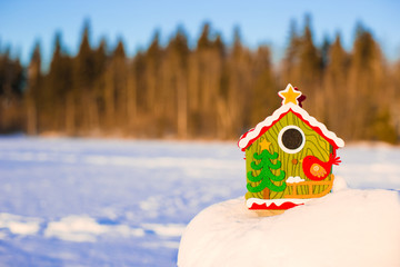 Naklejka premium Winter Holiday Gingerbread house