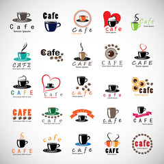 Cafe Icons Set - Isolated On Gray Background - Vector Illustration, Graphic Design, Editable For Your Design