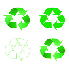 Obraz premium Recycle icon of conservation. Green icon.