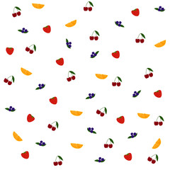 Vector seamless pattern with fruits and berries