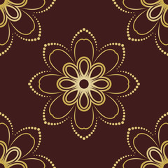 Floral Seamless Vector Pattern. Orient Abstract Floral