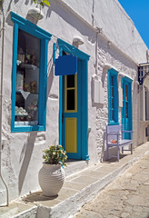 Traditional greek alley on Mykonos island, Greece - 76278724