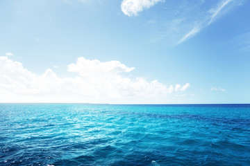 Fototapeta na wymiar caribbean sea and perfect sky