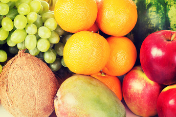 Close up on fresh fruits.