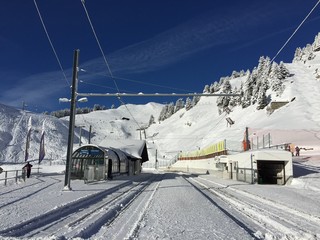 train station at Bretay in Villars sur Ollon in Swizzerland