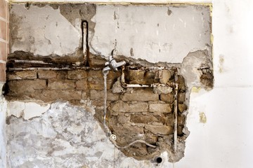 Damaged wall plumbing
