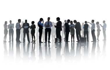 Silhouette Business People Corporate Connection Concept