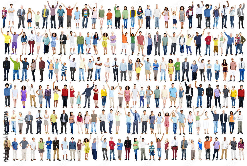 Wall mural people diversity celebration happiness community crowd concept - Wall murals