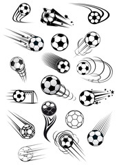 Football or soccer motion balls set
