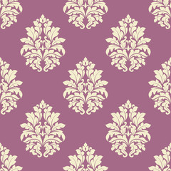 Seamless lush blooming damask floral pattern