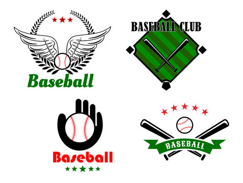 Baseball emblems and badges for sporting design