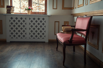 Classic interior style wall with moldings