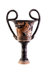 Ancient volute krater vase isolated