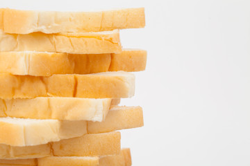 loaf of bread on white paper background