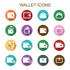 wallet long shadow icons
