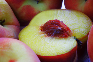 Crop of juicy peaches
