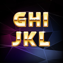 Vector Golden Shiny Alphabet form G to L