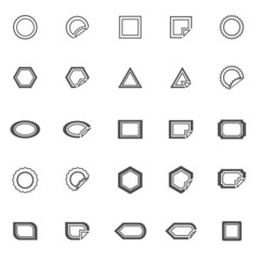 Label line icons on white background