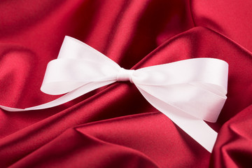 White ribbon satin bow