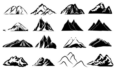 Mountains icons set - 76289928
