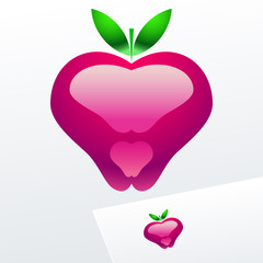 Vector logo with red fruit