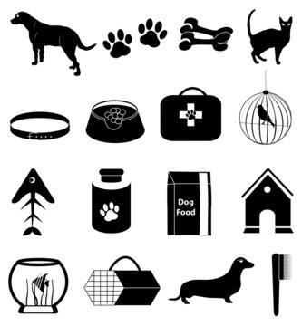 Pets icons set