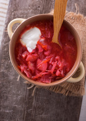 Fresh appetizing vegetable soup