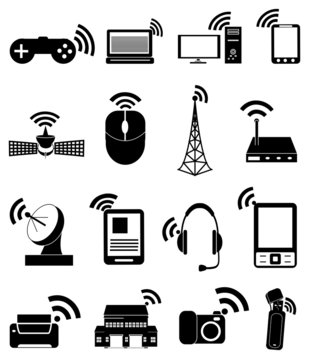 Wireless network icons set