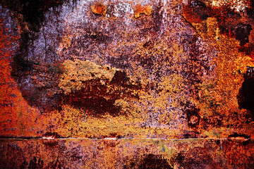 rusty metallic background with shabby and old paint