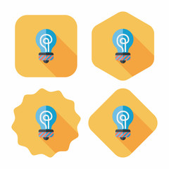 Light bulb flat icon with long shadow,eps10