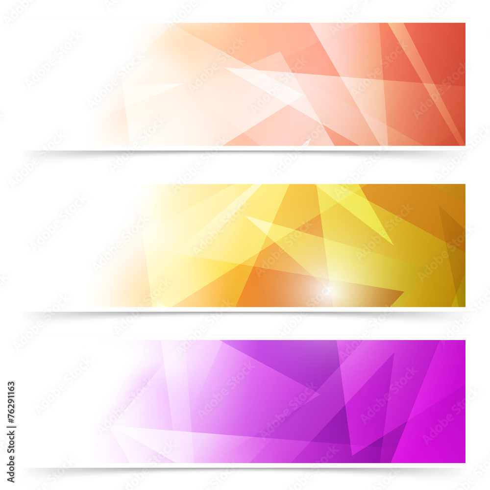 Wall mural modern triangular web banner collection