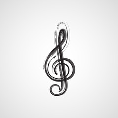 Music notes on a solide white background, easy editable