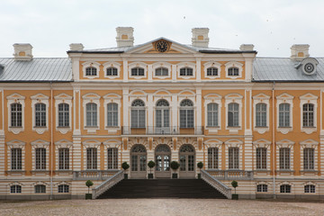 Fototapeta na wymiar Rundale Palace designed by Bartolomeo Rastrelli in Latvia.