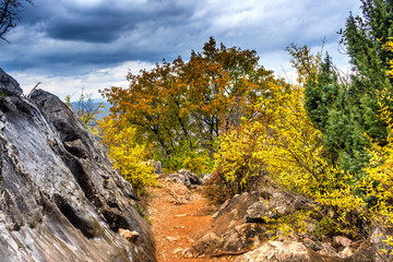 Fototapeta na wymiar Autumn colors of Krizevac Mount
