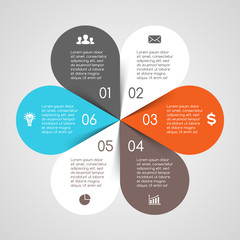 Business circle infographic, diagram with options