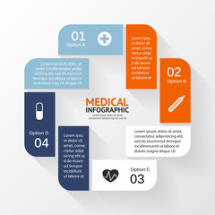 Medical healthcare circle plus sign infographic.