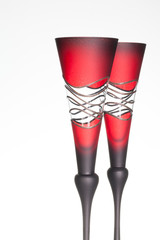 Two luxury empty glasses on champagne