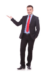 handsome business man presenting