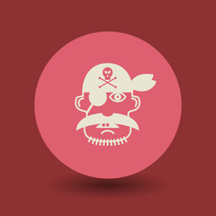 Pirate icon or sign, vector