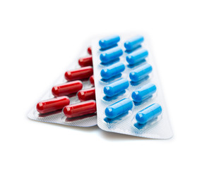 Pills in blister pack closeup