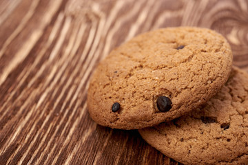oat cookies on wooden table